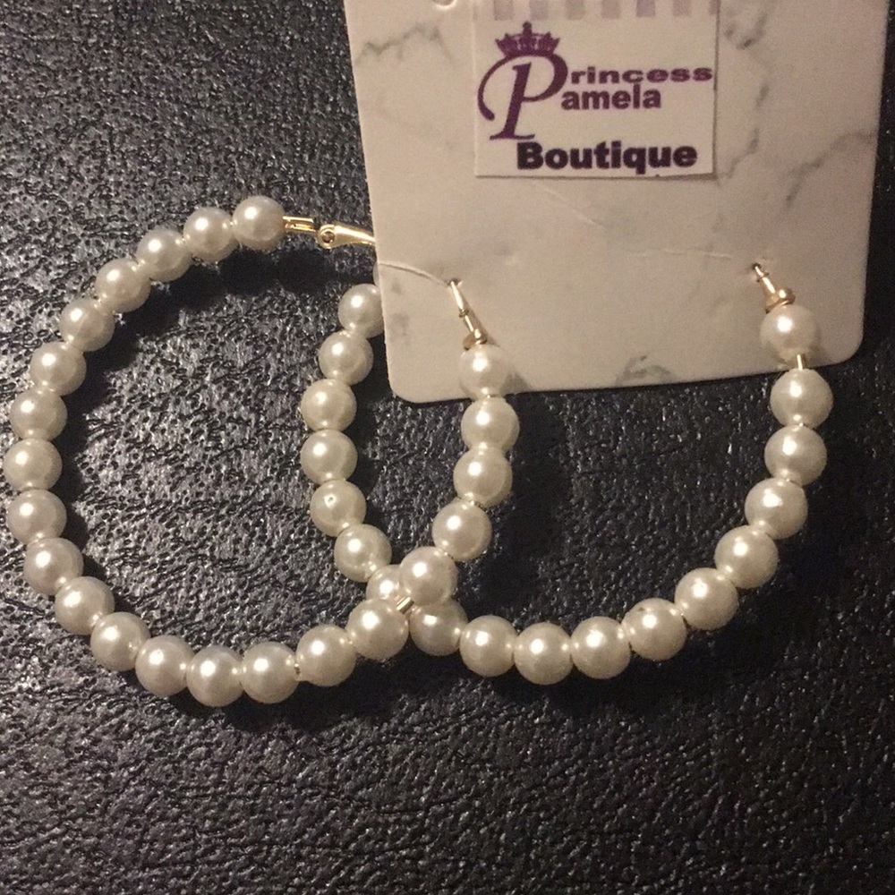 🔵Pearl Hoop Earrings
